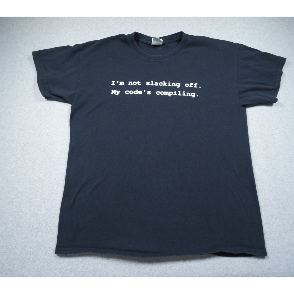 Vintage Quote Shirt Mens Large Black Coding Tech Tee Funny Humor Engineer Y2k